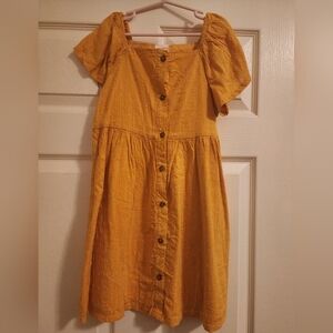 Jumping Beans, Girl's Gold/Mustard Button-Down Dress, Size 7